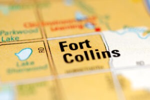 Fort,collins,on,a,geographical,map,of,usa