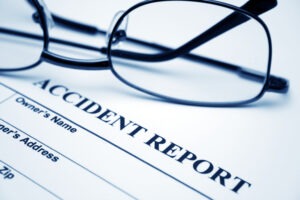 Eye glasses on accident report